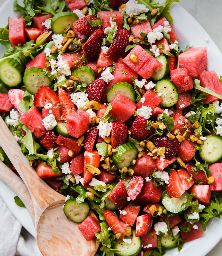 Party Size Watermelon Strawberry Feta Salad